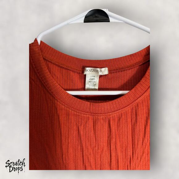 BOZZOLO Top Large Casual Lightweight Short Sleeve Stretchy Everyday Tee - Picture 2 of 3